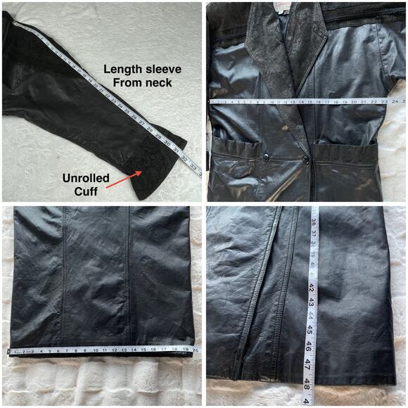 🔥Vintage Pelle Studio Double Breasted
Baroque Leather Long Duster Coat Jacket M - Picture 16 of 16